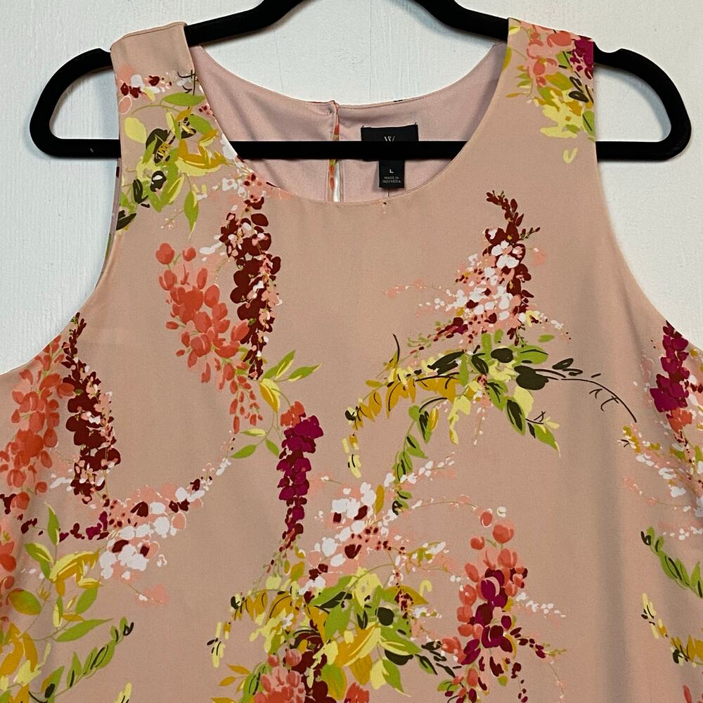 Worthington Women's Georgette Sleeveless Top Rose Smoke Floral Size Large NEW - Picture 4 of 15